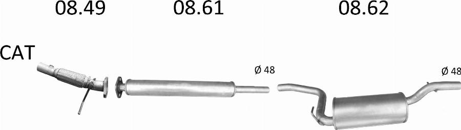 Edex 2821 - Система випуску ОГ autocars.com.ua