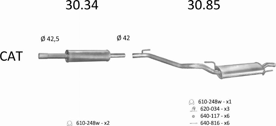 Edex 2848 - Система випуску ОГ autocars.com.ua