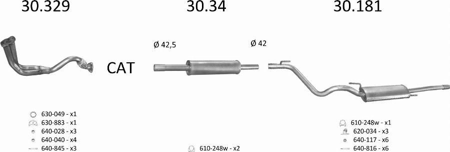 Edex 2855 - Система випуску ОГ autocars.com.ua