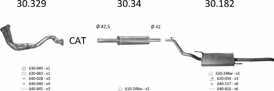 Edex 2857 - Система випуску ОГ autocars.com.ua