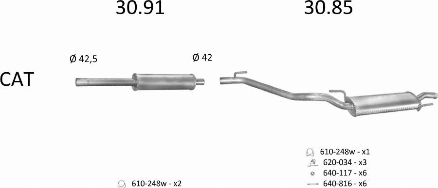 Edex 2861 - Система випуску ОГ autocars.com.ua