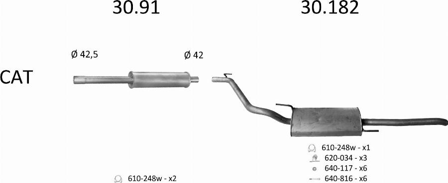 Edex 2862 - Система випуску ОГ autocars.com.ua
