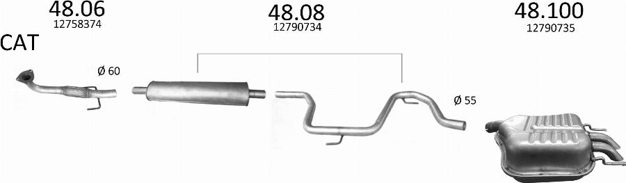 Edex 2969 - Система випуску ОГ autocars.com.ua
