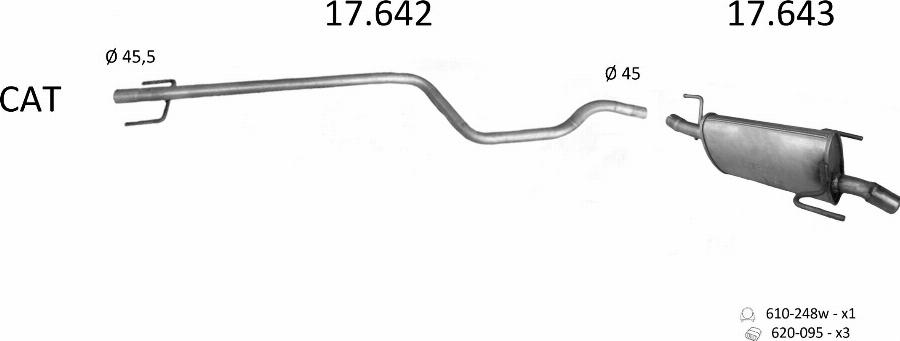 Edex 30.10 - Середній глушник вихлопних газів autocars.com.ua