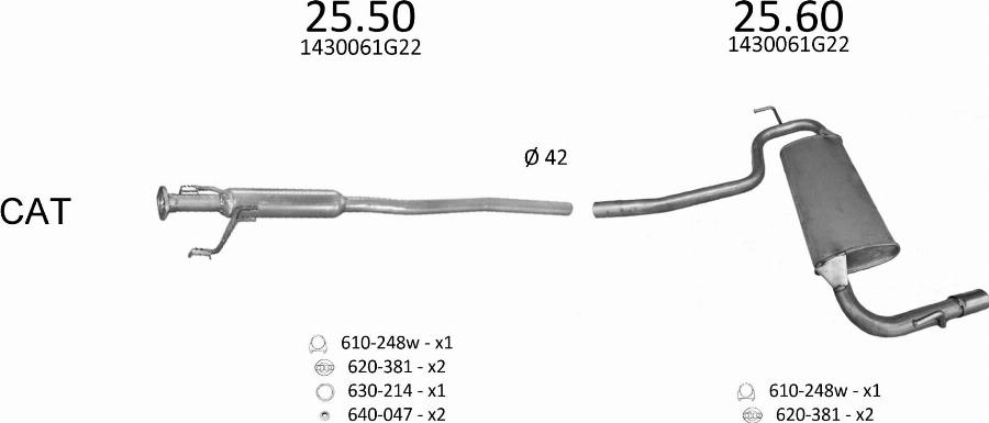Edex 30.14 - Глушник вихлопних газів кінцевий autocars.com.ua
