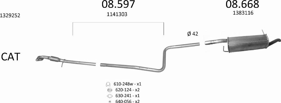 Edex 30.15 - Середній глушник вихлопних газів autocars.com.ua