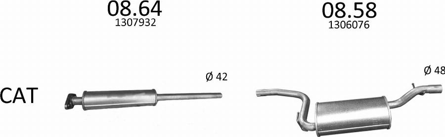 Edex 30.20 - Середній глушник вихлопних газів autocars.com.ua
