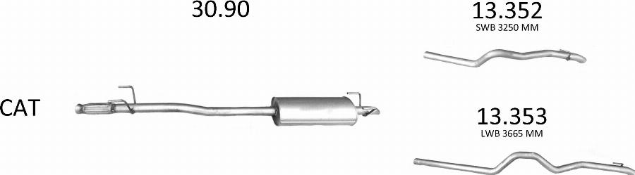 Edex 30.33 - Середній глушник вихлопних газів autocars.com.ua