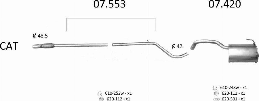 Edex 30.45 - Глушник вихлопних газів кінцевий autocars.com.ua