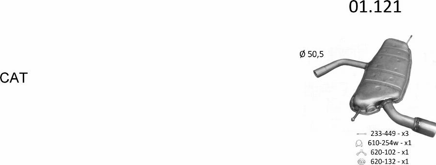 Edex 3071 - Система випуску ОГ autocars.com.ua