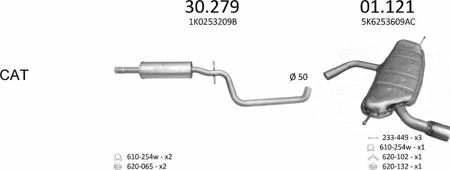 Edex 30.72 - Середній глушник вихлопних газів autocars.com.ua