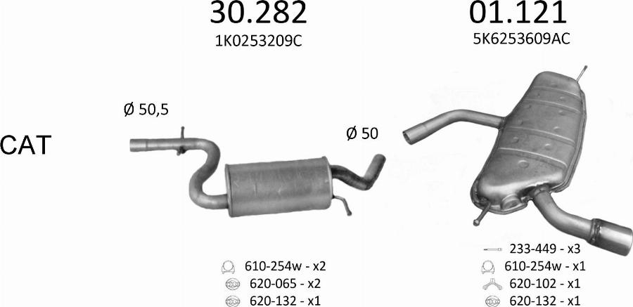 Edex 3073 - Система випуску ОГ autocars.com.ua