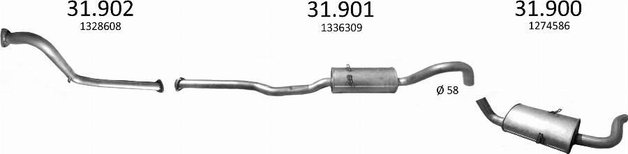 Edex 30.74 - Труба вихлопного газу autocars.com.ua