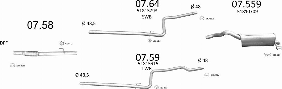 Edex 3454 - Система випуску ОГ autocars.com.ua
