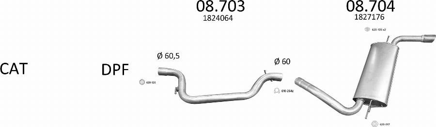 Edex 3458 - Система випуску ОГ autocars.com.ua