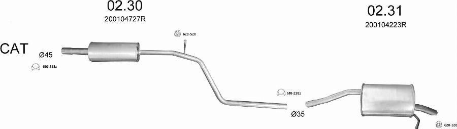 Edex 3532 - Система випуску ОГ autocars.com.ua