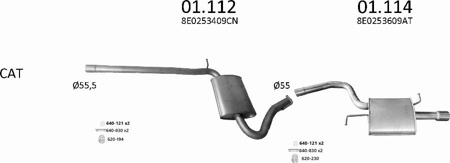 Edex 3697 - Система випуску ОГ autocars.com.ua