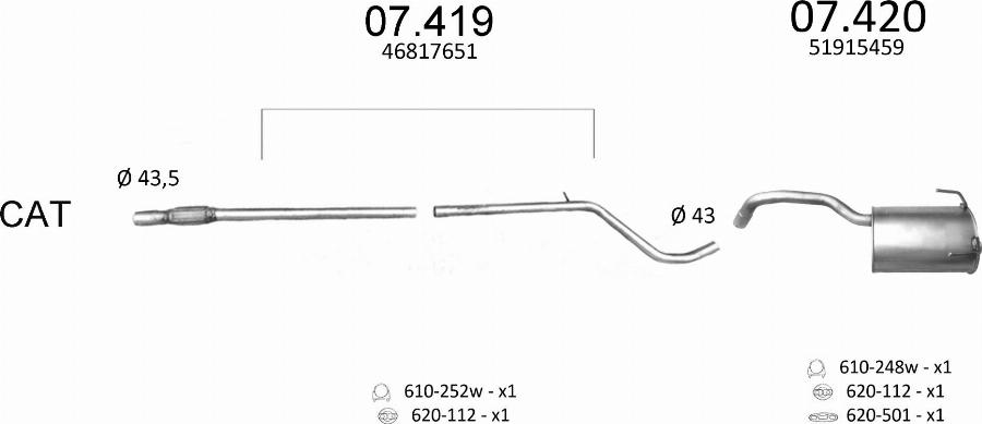 Edex 487 - Система випуску ОГ autocars.com.ua