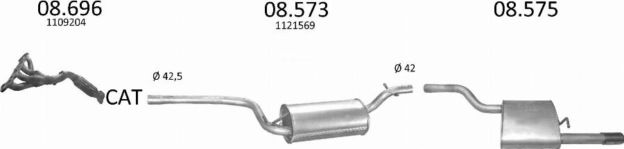 Edex 713 - Система випуску ОГ autocars.com.ua