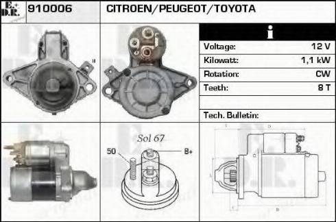 EDR 910006 - Стартер autocars.com.ua