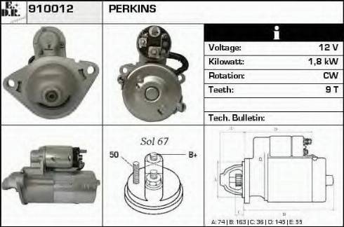 EDR 910012 - Стартер avtokuzovplus.com.ua