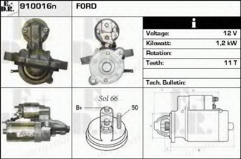 EDR 910016N - Стартер autocars.com.ua