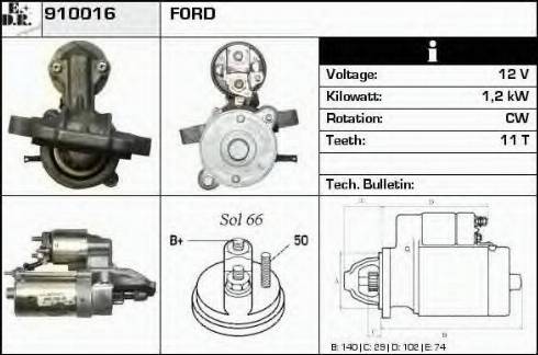 EDR 910016 - Стартер autocars.com.ua