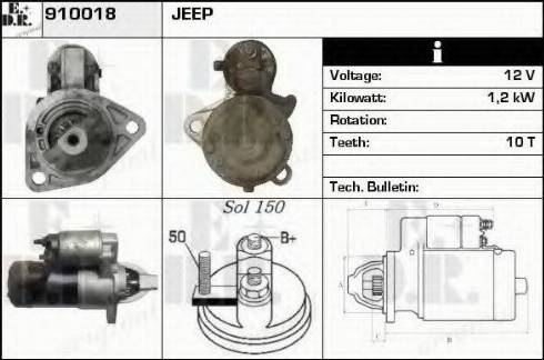 EDR 910018 - Стартер autocars.com.ua