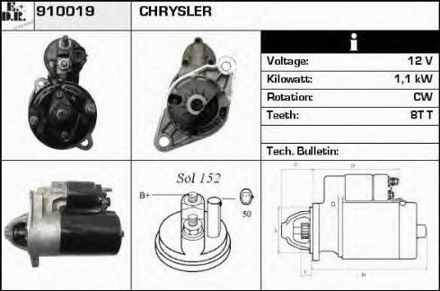 EDR 910019 - Стартер autocars.com.ua