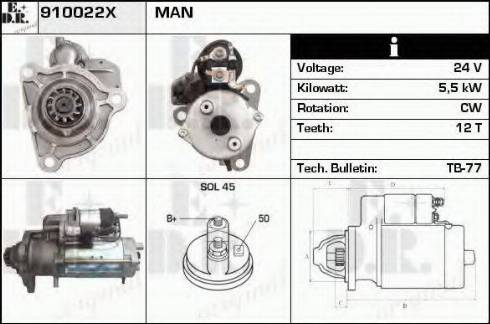 EDR 910022X - Стартер avtokuzovplus.com.ua