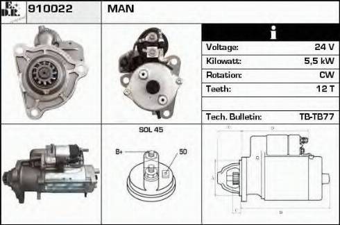 EDR 910022 - Стартер avtokuzovplus.com.ua