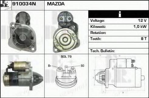 EDR 910034N - Стартер avtokuzovplus.com.ua