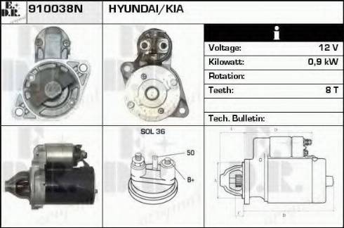 EDR 910038N - Стартер autocars.com.ua