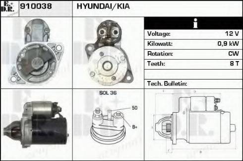 EDR 910038 - Стартер avtokuzovplus.com.ua