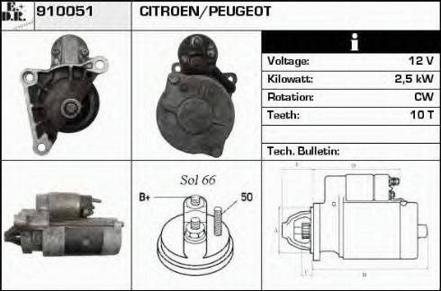 EDR 910051 - Стартер avtokuzovplus.com.ua