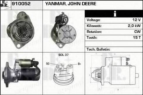 EDR 910052 - Стартер autocars.com.ua