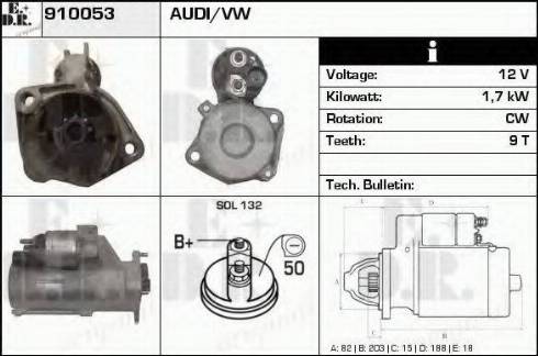 EDR 910053 - Стартер autocars.com.ua