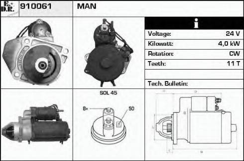 EDR 910061 - Стартер avtokuzovplus.com.ua