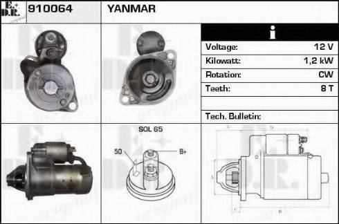 EDR 910064 - Стартер autocars.com.ua