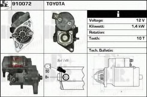 EDR 910072 - Стартер avtokuzovplus.com.ua