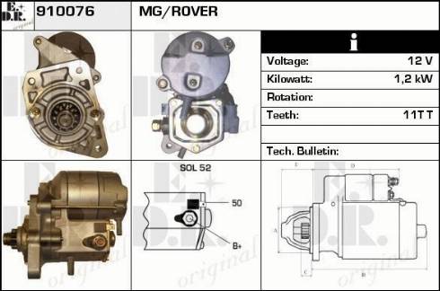 EDR 910076 - Стартер autocars.com.ua