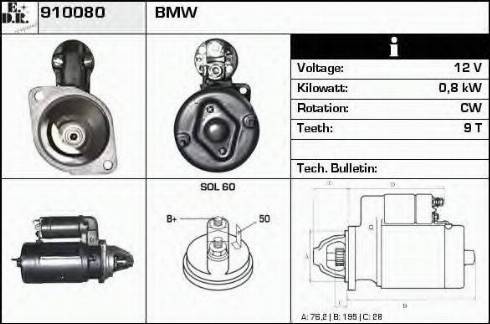 EDR 910080 - Стартер avtokuzovplus.com.ua