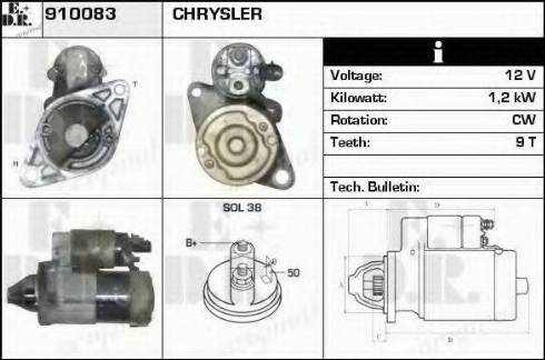 EDR 910083 - Стартер autocars.com.ua