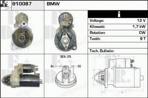 EDR 910087 - Стартер avtokuzovplus.com.ua