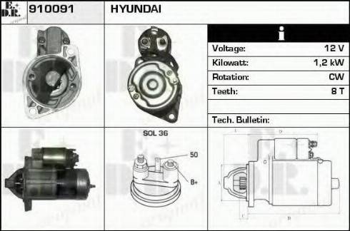 EDR 910091 - Стартер avtokuzovplus.com.ua