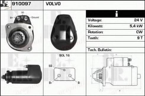 EDR 910097 - Стартер avtokuzovplus.com.ua