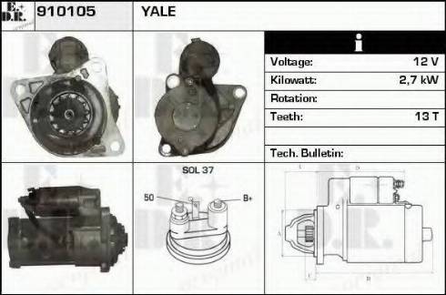 EDR 910105 - Стартер autocars.com.ua