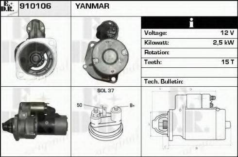 EDR 910106 - Стартер autocars.com.ua