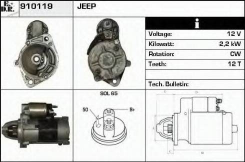 EDR 910119 - Стартер autocars.com.ua