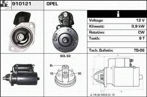 EDR 910121 - Стартер avtokuzovplus.com.ua